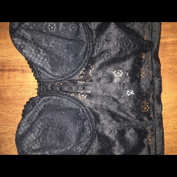 Black transparent floral bustier - Picture 3 of 4